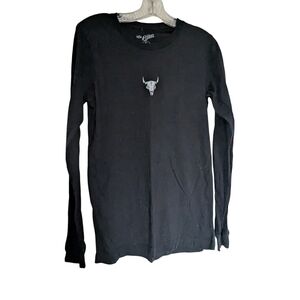 The Litas motorcycle black Long Sleeve Shirt with Bull Logo